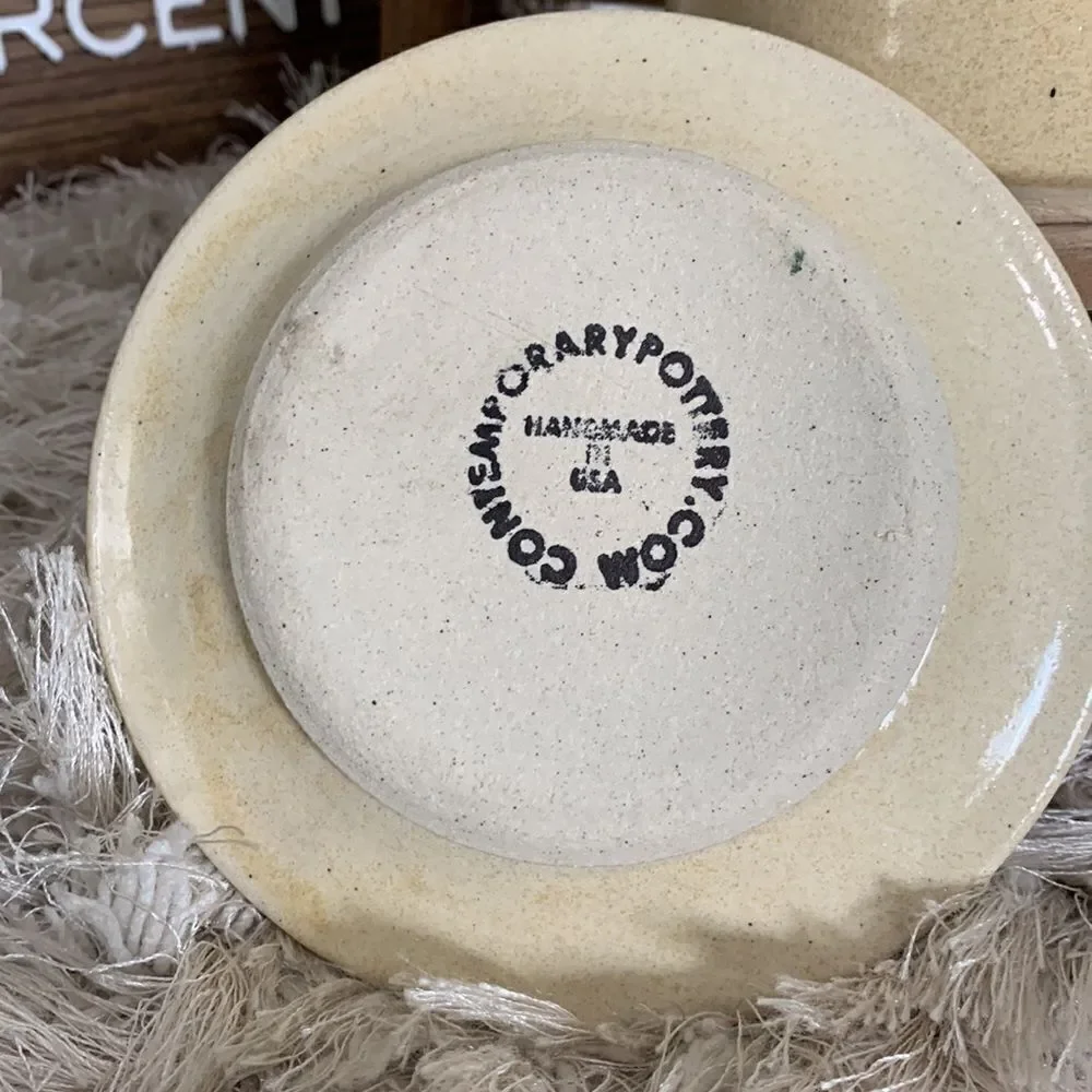 Contemporary Pottery The Wine Chiller & Small Plate Made In USA, Canyon Lake, CA